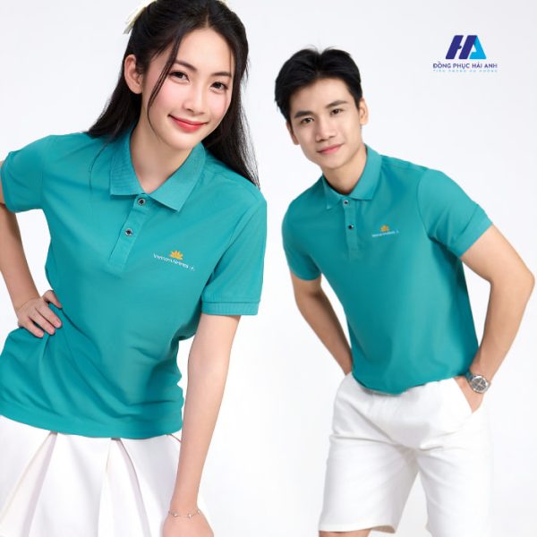 Áo polo Vietnam Airlines màu xanh lý- đồng phục Hải Anh