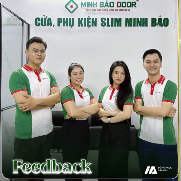 Feedback mẫu áo polo đồng phục công ty Minh Bảo Door