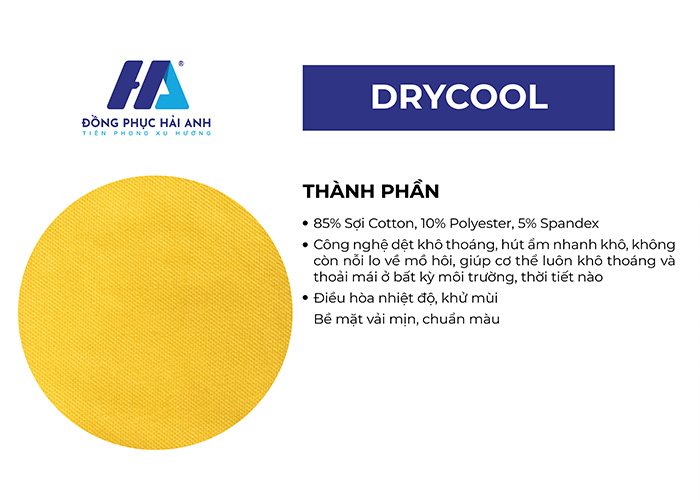 Chất liệu DRYCOOL có thành phần chính là sợi cotton 