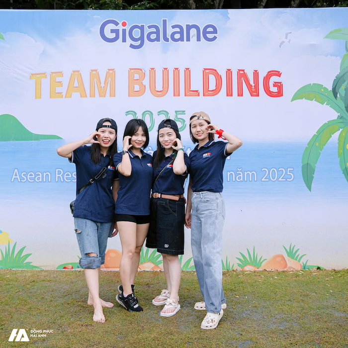 Thiết kế áo đồng phục team building Gigalane hiện đại, năng động