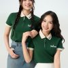Áo đồng phục công ty Ultimate màu xanh iris phối màu be