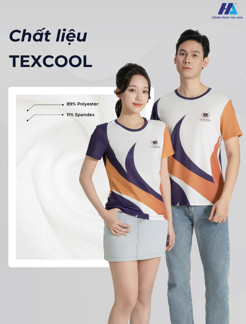 Vải Texcool thích hợp để may các mẫu áo thun cổ tròn in chuyển nhiệt