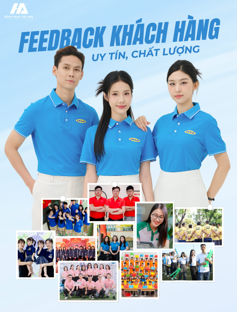 Những hình ảnh khách hàng hài lòng khi mặc áo đồng phục của Hải Anh