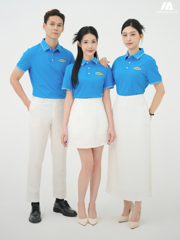 áo đồng phục công ty piquecool pro màu ya đậm phối lé viền màu trắng