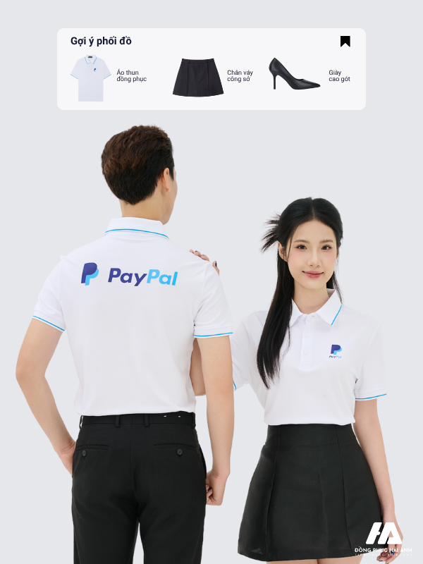 Áo polo đồng phục công ty màu trắng gạo phối ya đậm có thể phối với cùng nhiều phong cách